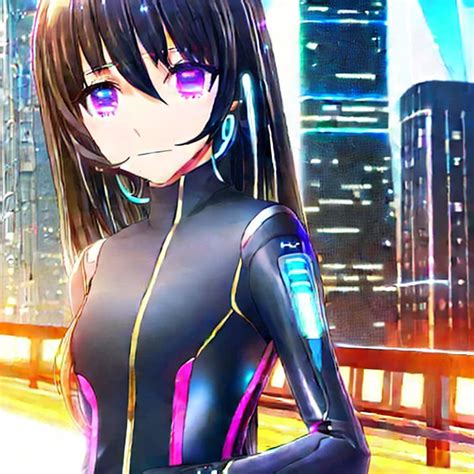 Stabilityaistable Diffusion · A Cute Shiny Suit Android Anime Girl In