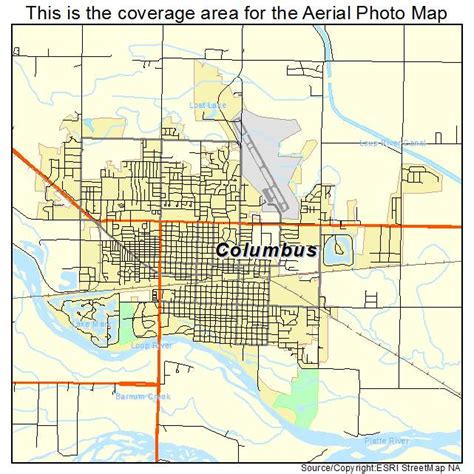 Aerial Photography Map Of Columbus Ne Nebraska