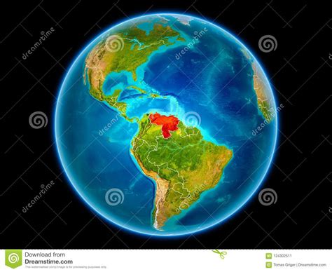 Venezuela On Earth From Space Stock Illustration Illustration Of