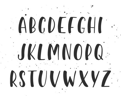 Vector Handwritten Brush Script English Alphabet Abc Painted Letters