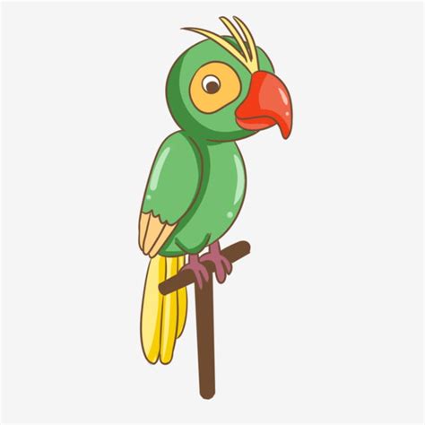 Cute Parrot Green Parrot Illustration Cartoon Parrot Domestic Parrot