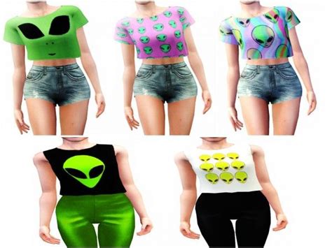 Welcome Alien Tops Sims 4 Sims 4 Update Alien Shirt