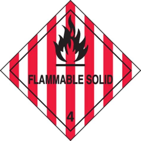 Hazard Class Flammable Solid Dot Label Msl