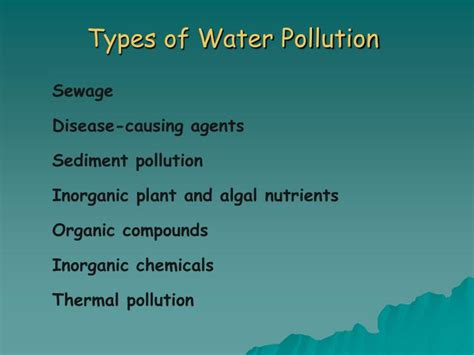Ppt Types Of Water Pollution Powerpoint Presentation Id5655444