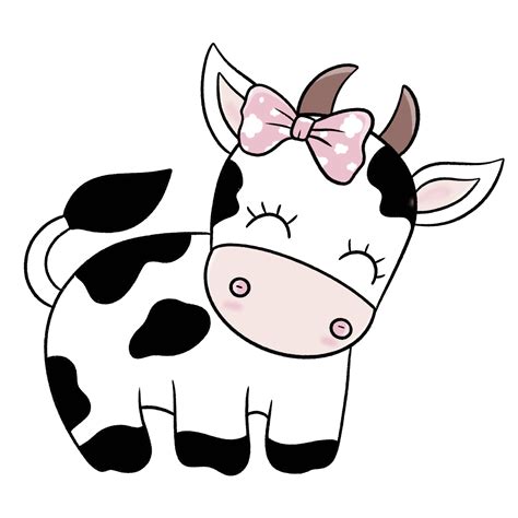 Cute Cow Cartoon Clipart PNG