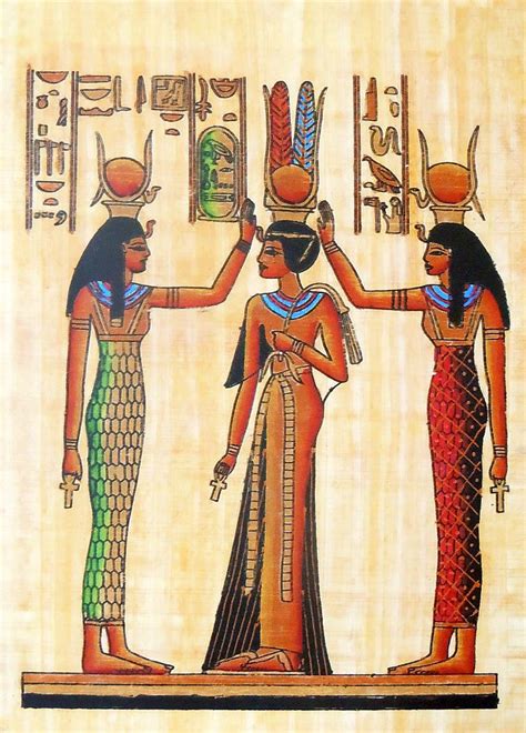 Coronation Of Queen Nefertiti Reprint From An Egyptian Painting