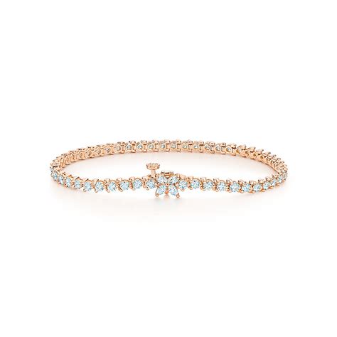 Tiffany Victoria® Line Bracelet In 18k Rose Gold With Diamonds