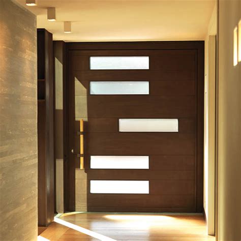 China Residential Main Entry Door Modern Design Pivot Wood Doors Photos