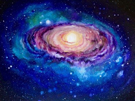 Andromeda Galaxy Painting Galaxy Painting Hand Dyed Silk Unique