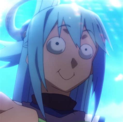 An Anime Character With Blue Hair And Big Eyes Looks At The Camera