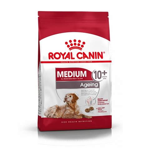 Providing complete and balanced nutrition, this special formula promotes digestive health with high quality protein and fiber; Royal Canin Medium Ageing 10+ Senior Dog Food 3kg | Feedem