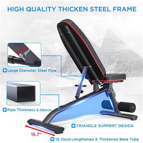 Yoleo Adjustable Commercial Grade Weight Bench Foldable 550lbs Capacit