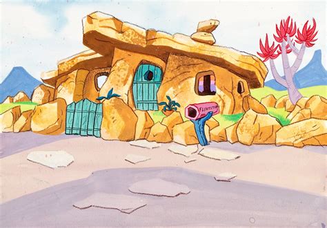 The Flintstones House Stock Key Background Animation Art Hanna Barbera 1972 Sanat Depolama
