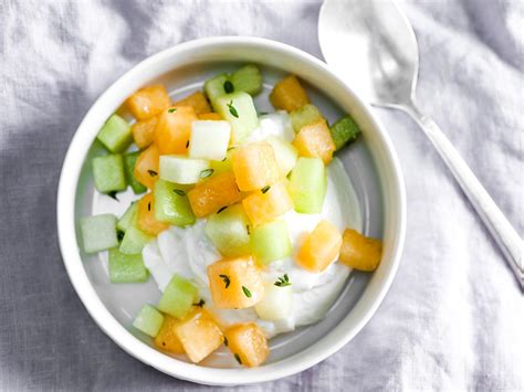 Fresh Cantaloupe And Honeydew Salad With Lemon And Thyme Singapore Food Health Lifestyle