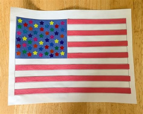 Easy Cut And Paste American Flag Craft With Template