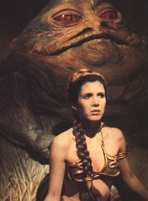 Carrie Fisher As Princess Leia And Jabba The Hutt In Star Wars Episode
