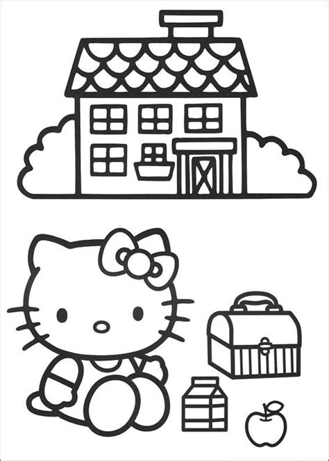 If you love these small and furry mammals, you can color these various drawings of cats, most are enough easy for kids of all ages. Hello Kitty Lunch Break Coloring Pages | Coloring ...