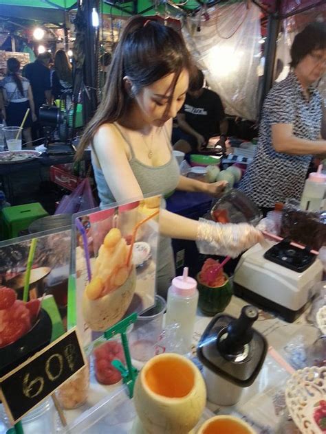 thailand beautiful and sexy food vendor girls netidol thailand