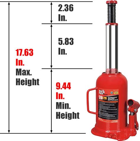 Buy BIG RED T B Torin Hydraulic Welded Bottle Jack Ton Lb Capacity Red Online