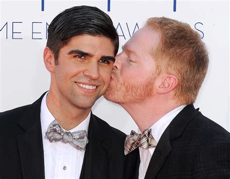 Justin Mikita And Jesse Tyler Ferguson From 2012 Emmys Stars Kissing