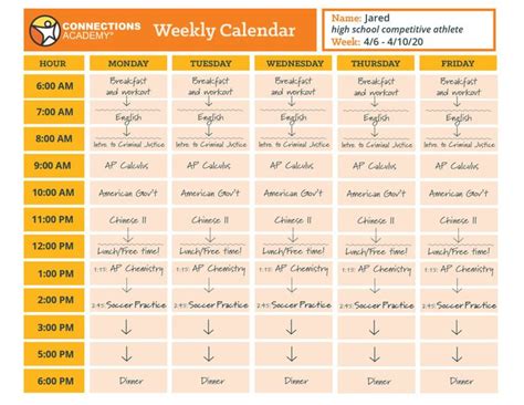 An Orange And White Calendar With Dates For The Upcoming Weeks Events