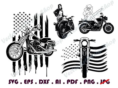 Motorcycle Svg Bundle 3 Us Motorbike Svg File Motorbike Etsy