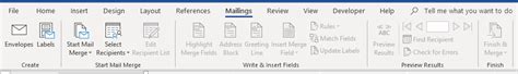 Mailings Tab In Ribbon In Microsoft Word For Mail Merge Avantix Learning