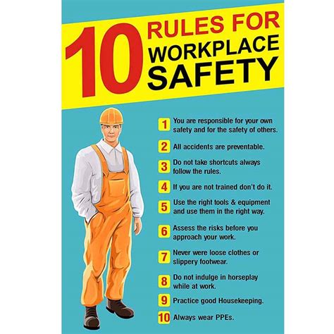Buy Signageshop Sp 243654 10 Rules For Workplace Safety Poster Online