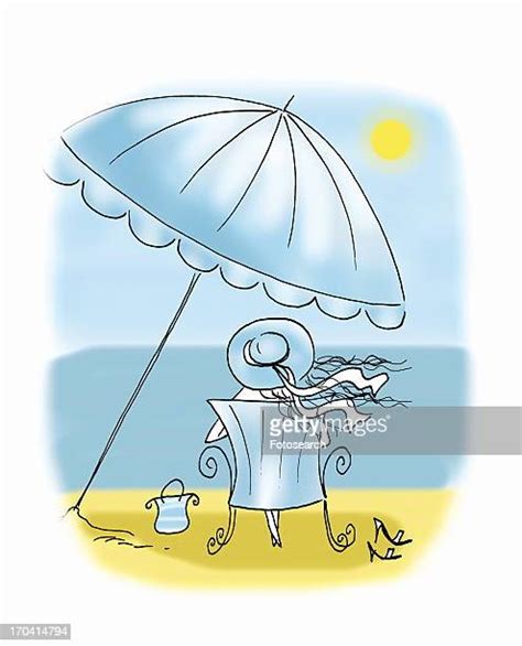 Sitting Under Beach Umbrella High Res Illustrations Getty Images