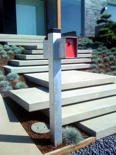 Exterior stairway construction details & suggestions for safe stairways: Modern concrete stairs - 22 ideas for interior and ...