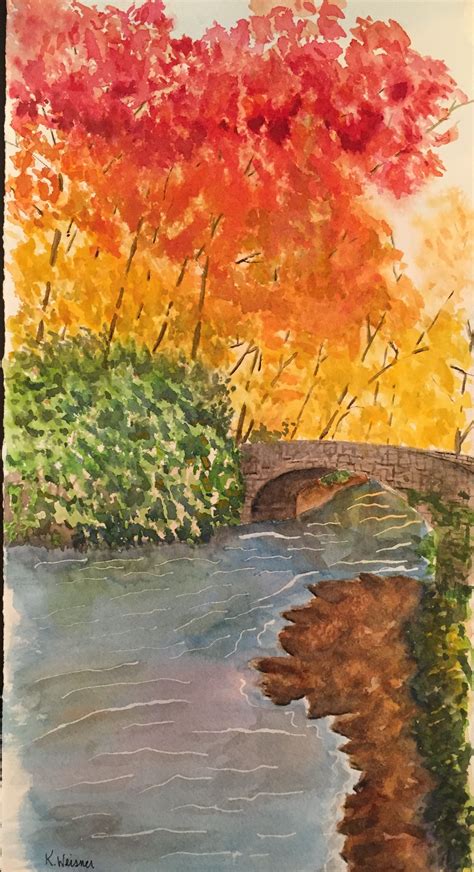 Bridge Watercolor Paintings Painting Art