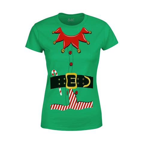 S4e Womens Elf Costume T Shirt Funny Christmas Santas Helper Shirts Ebay
