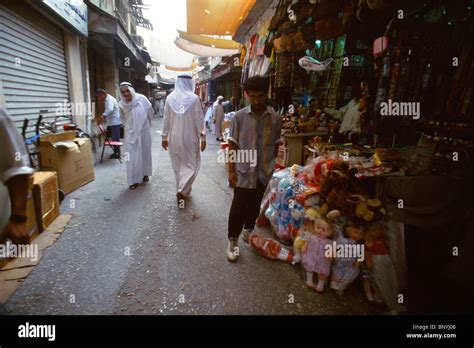 Manama Bahrain People Shopping At Souk Stock Photo Alamy