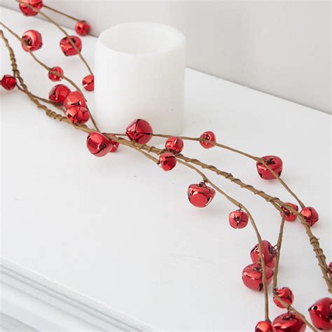 red jingle bell garland christmas garlands christmas and winter holiday crafts factory
