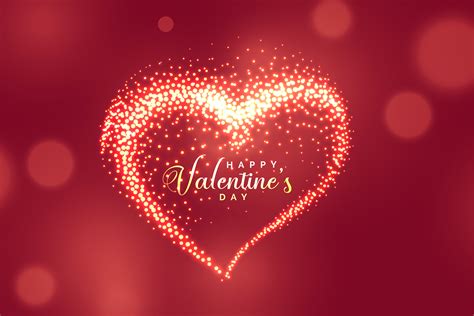 Beautiful Glowing Sparkles Heart Background Download Free Vector Art
