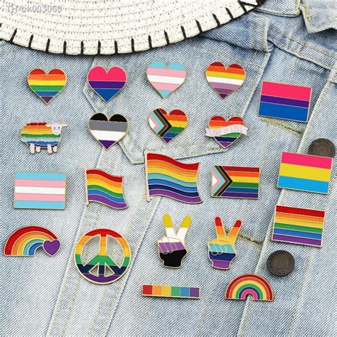 Lgbtq Custom Enamel Pins Pride Lesbian Gay Rainbow Flag Brooch Pansexual Asexual Bisexual