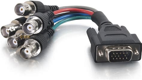 Vga Male To 5 Bnc Female Adapter Cable 6 Inches 02566 C2g