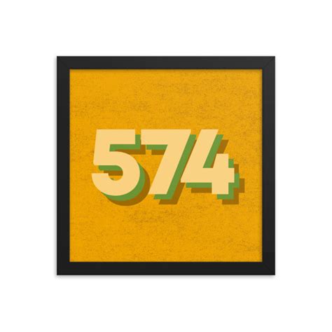 574 Area Code Poster United State Of Indiana
