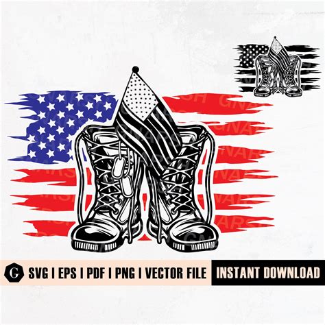 Usa Combat Boots Svg File Combat Boots Clipart Veteran Shirt Navy