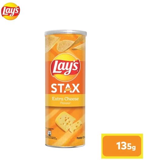 Lays Stax Extra Cheese Chips 135gm Ghl Brunei