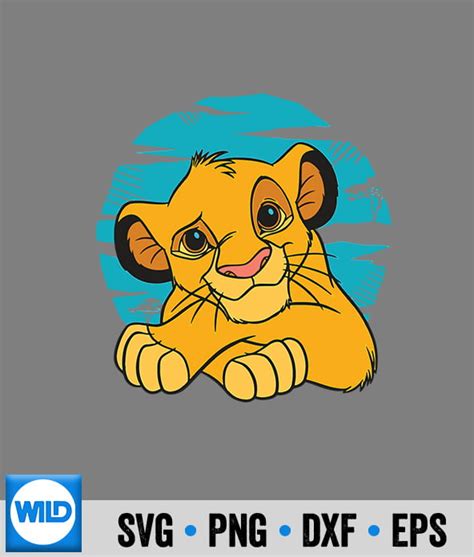 Lion Svg Disney The Lion King Young Simba Resting Blue 90s Svg Wildsvg