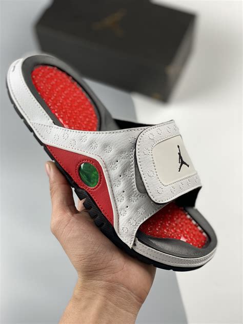 Jordan Hydro 13 Slide Whiteblack Gym Red Sneaker Hello