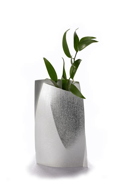 Small Etched Bud Vase - Vases & Ornamental - Silver | Miratis