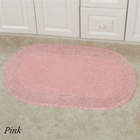 Double Ruffle Nonskid Oval Bath Rugs