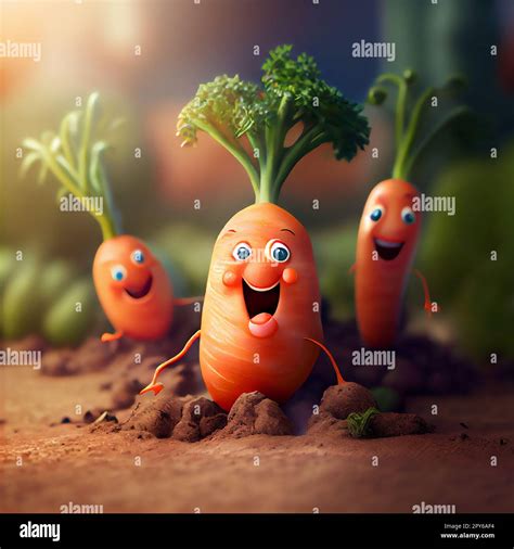 Happy Carrots Cartoon Character Stock Photo Alamy