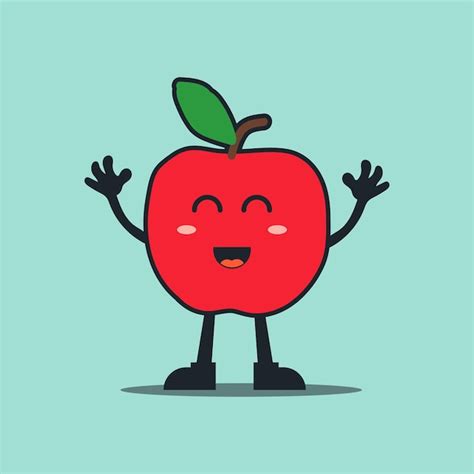 Premium Vector Cute Apple Mascot