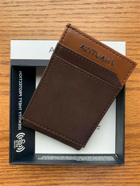 This credit card holder is made of high quality vegan synthetic leather that is extremely soft and durable. Nautica Mens Leather Wallet Magnetic Money Clip RFID