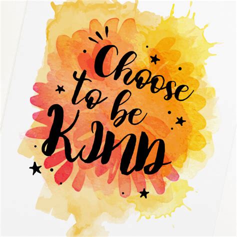 Typography Art Print Inspirational Choose To Be Kind By Paper Joy