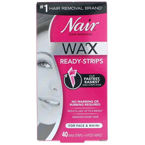 Nair Hair Remover Wax Ready Strips 40 Count Facebikini 6