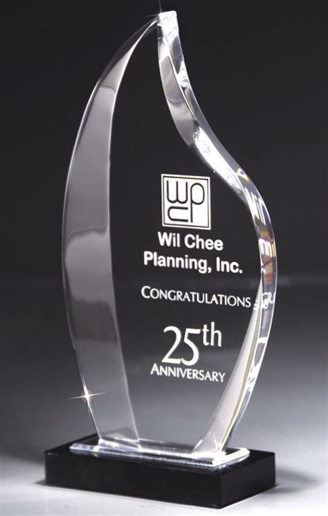 Acrylic Flame Award Dt236 Free Engraving And Shipping